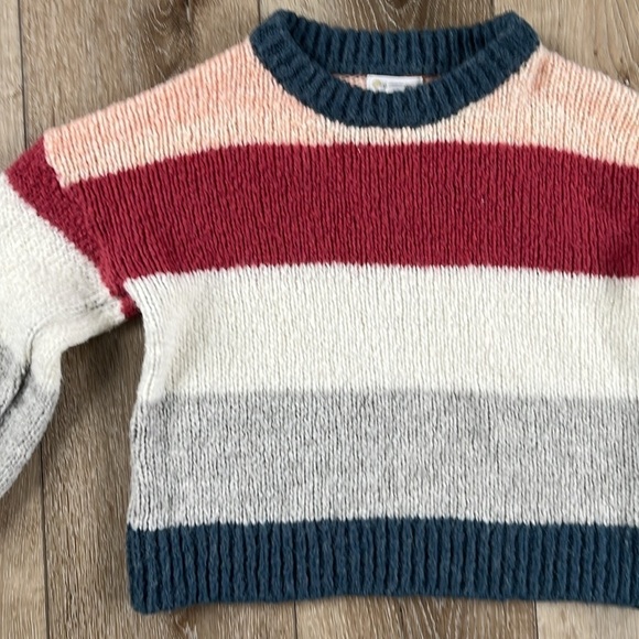 Tucker + Tate Striped Wool Blend Knit Sweater with Balloon Sleeves - Picture 2 of 7